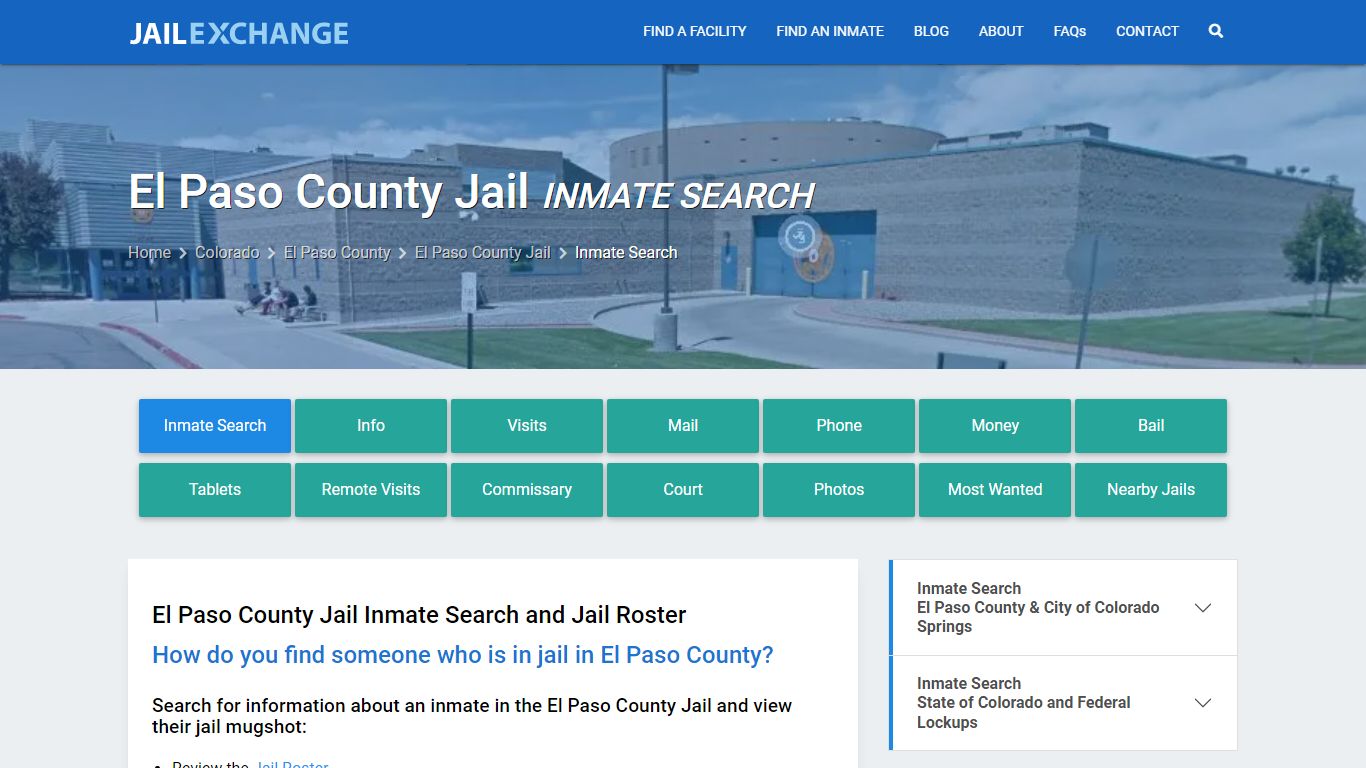 Inmate Search: Roster & Mugshots - El Paso County Jail, CO